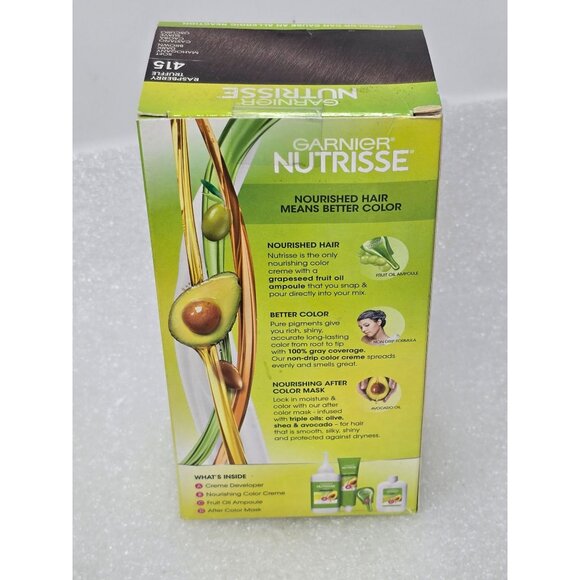 Garnier Nutrisse Nourishing Color Creme Hair Dye 415 Raspberry Truffle - Picture 2 of 4